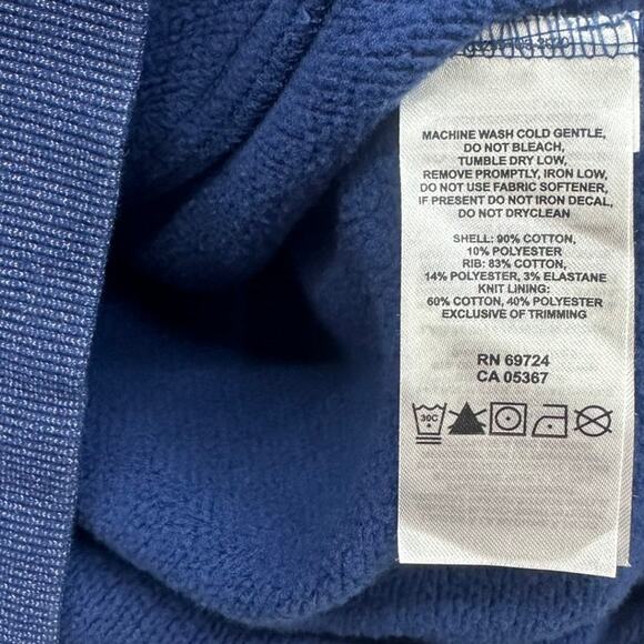 Columbia Men's Blue Pullover 1/4 zip Cotton Sweater Sweatshirt Kangaroo Pocket M - Picture 6 of 6